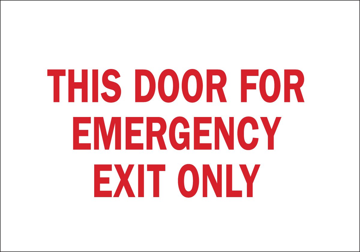 Brady 41068 aluminio puerta signo, 10 "x 14", leyenda "esta puerta para salida de emergencia sólo"