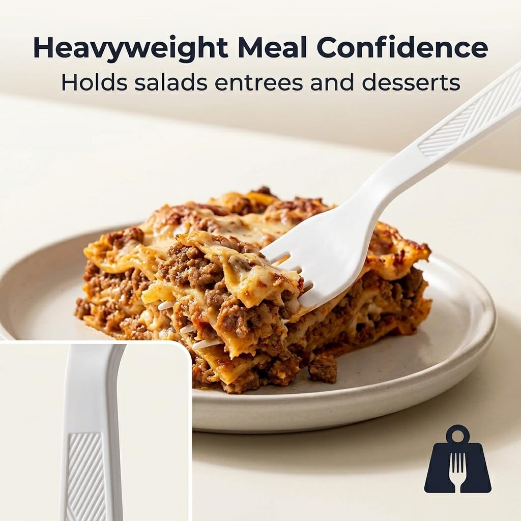Plastic Forks Extra Heavyweight Disposable White, 500 Count — Amazon image 3
