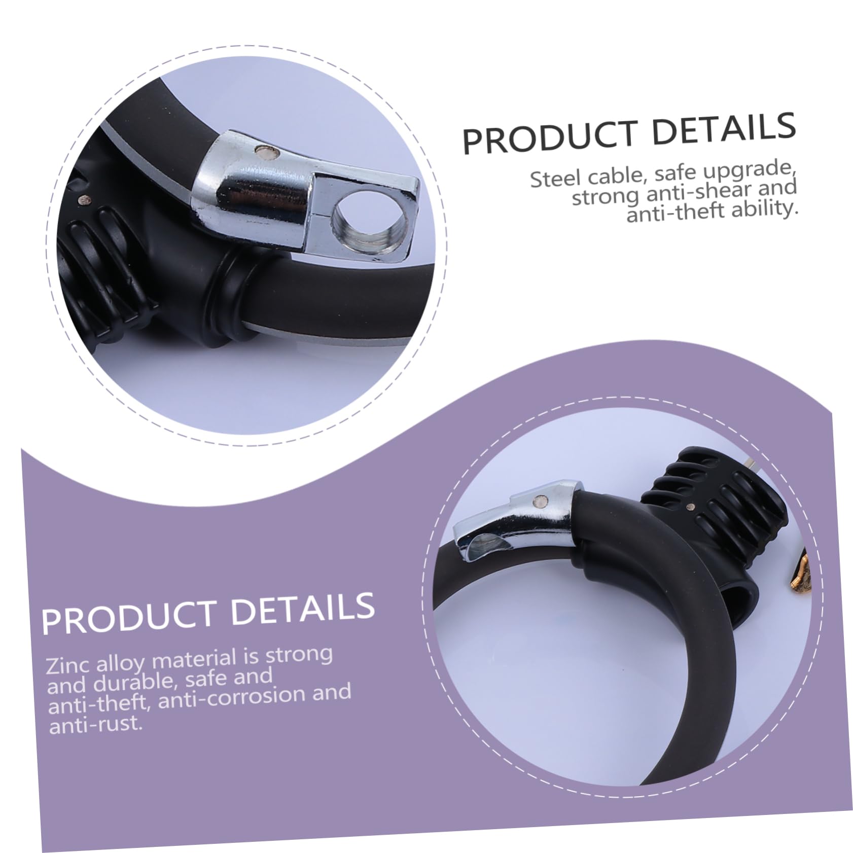 HOLIDYOYO Bike Lock Portable Theft Cable Lock with Wrapper for Secure Bicycle Protection Compatibility Convenient Design High Safety Factor