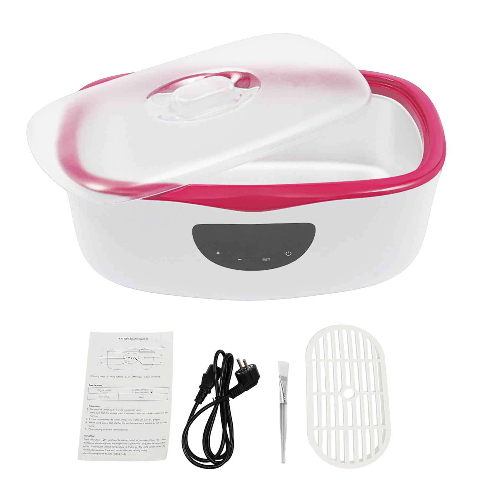 Bagno di paraffina, bagno di paraffina, 4000 ml, bagno di paraffina per mani e piedi, 230 W, cera di paraffina elettrica con spazzola e LED, intervallo di temperatura 45-75 °C, regalo per bagno di