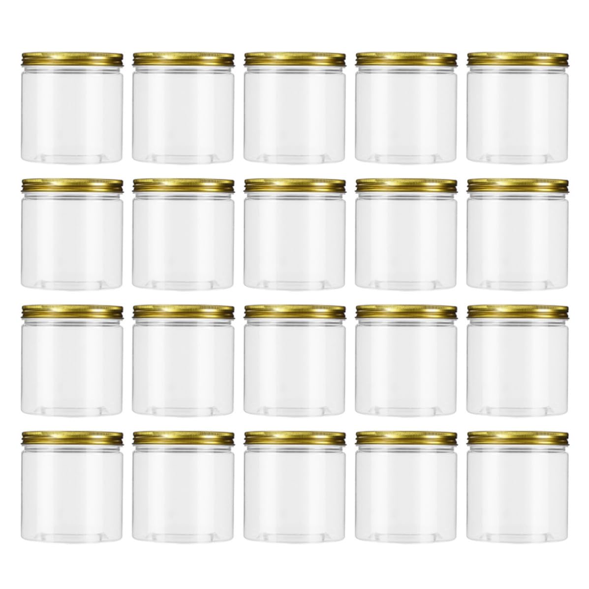 GANAZONO Seguras y Confiables 20 Frascos de Plástico Tapa de Rosca de 250ml Botellas de Boca Ancha para Almacenar Té y Otros Alimentos