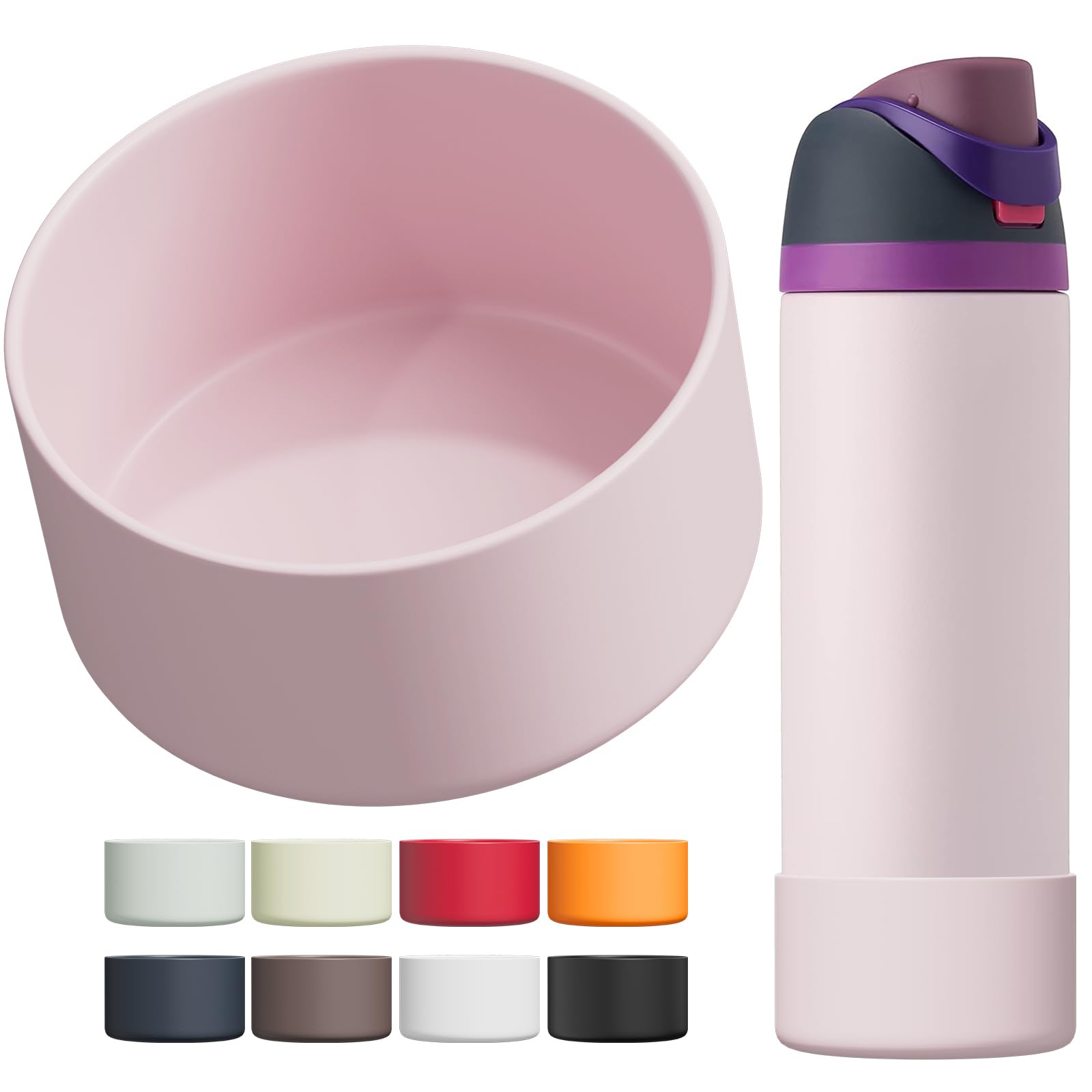 Silicone Boot for Owala Water Bottle, 32 oz, Anti-Slip Protective Sleeve, BPA Free, Bottom Bumper Cover Protects from Scratches (Dreamy Field)