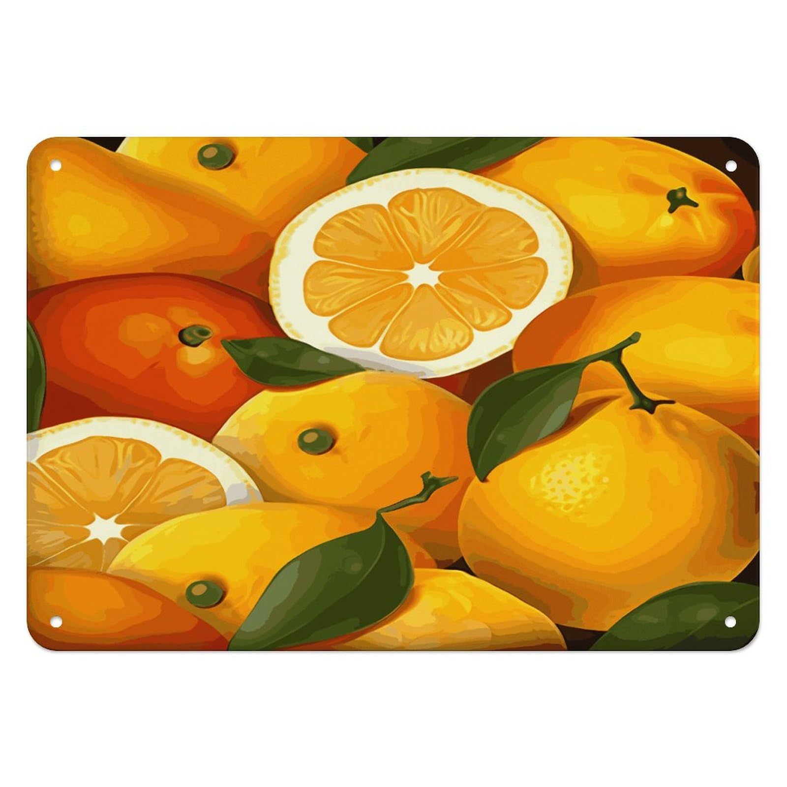 Fekiloot Style Oranges And Lemons Wall Decor Iron Painting Metal Sign
