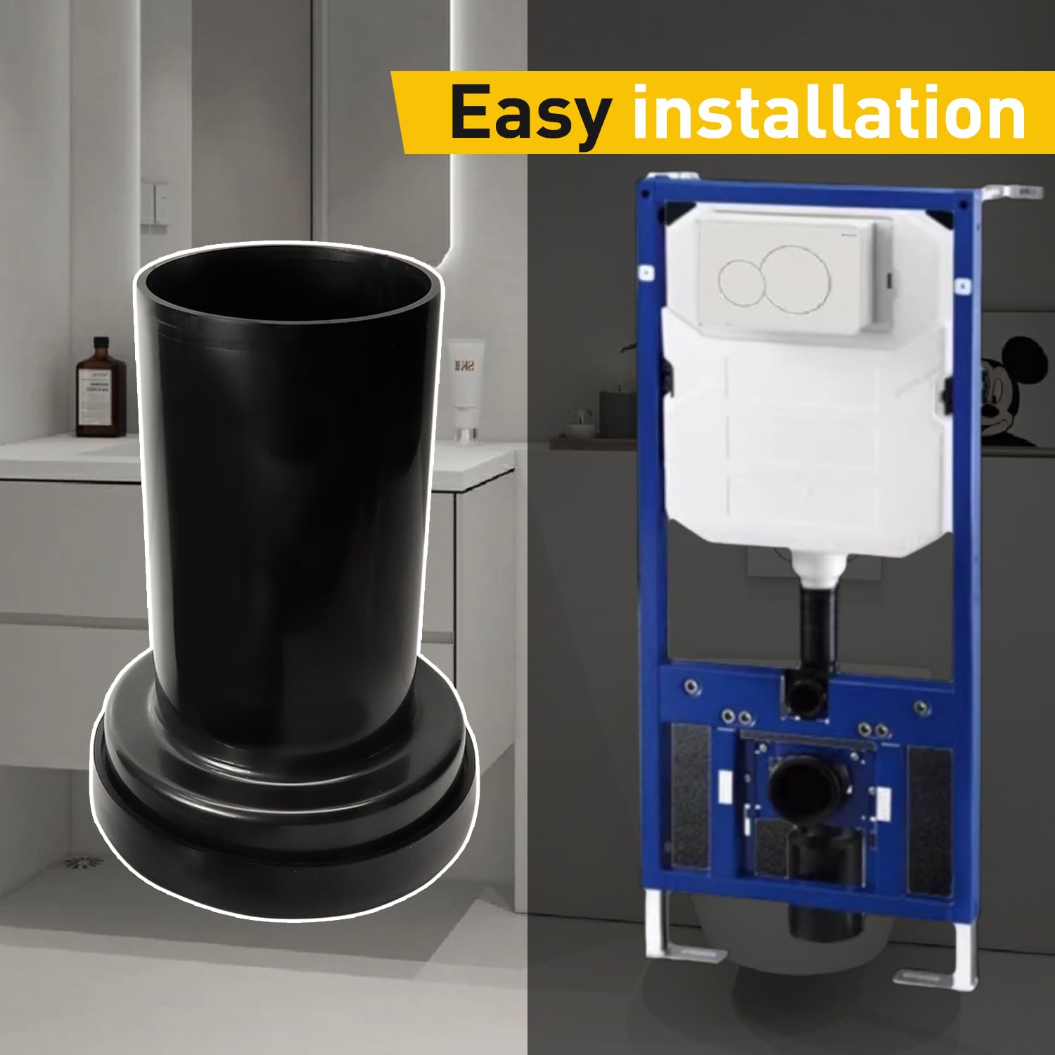 Abflussrohr-Set für WC-Spülkasten, wandhängend, kompatibel mit Geberit 152.426.46.1, PP-Gummimaterial, einfache Installation, WC-Rohrverbinder, Bidet-Teile