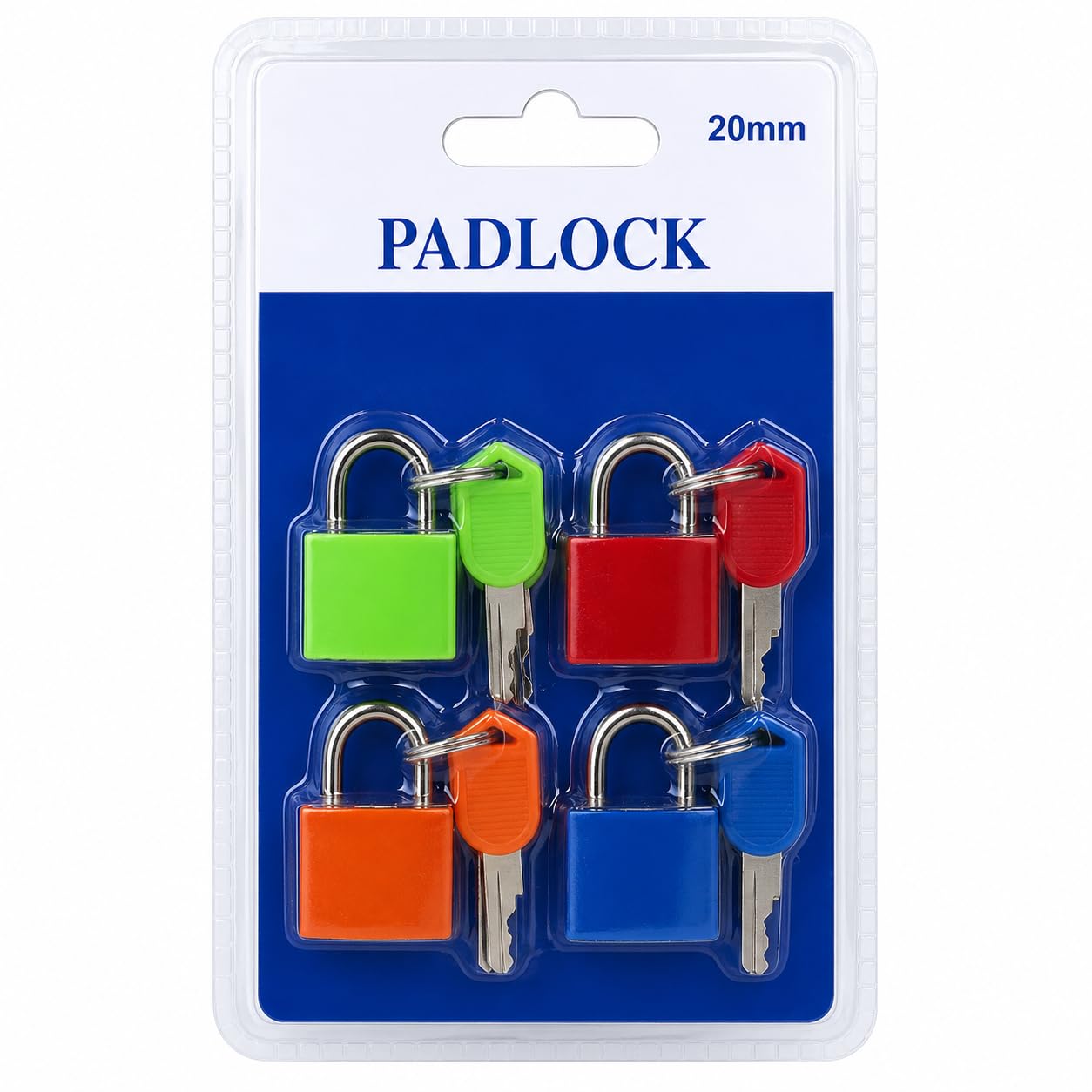 Essentials Small 4 Pc Lock with Keys for Suitcase and Luggage, Mini Padlock Set for Backpack, Tiny Lockers (Multicolour)-image-15