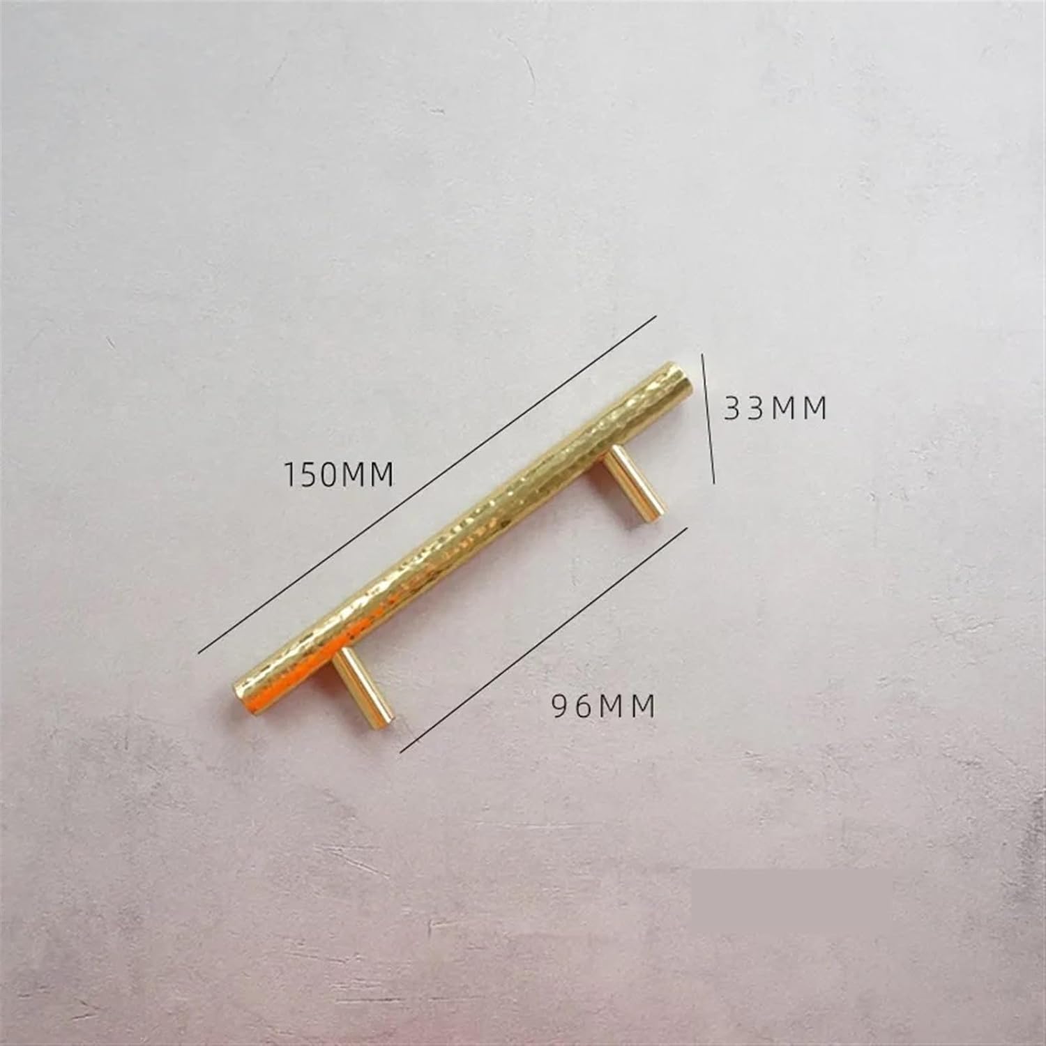 Nordic Pure Brass High-end Handmade Hammer Pattern Closet Dresser Hardware Drawer Cupboard Pull Cabinet Kitchen Furniture Handle 1Pcs (Color : Hammer Pattern 96mm)