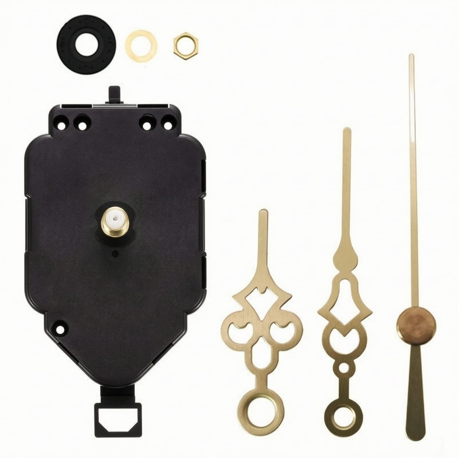 replacement wall clock movement unit diy clock movement kit easy to install battery-powered for hobbyists, makers, craft projects, gold, 13mm bulk