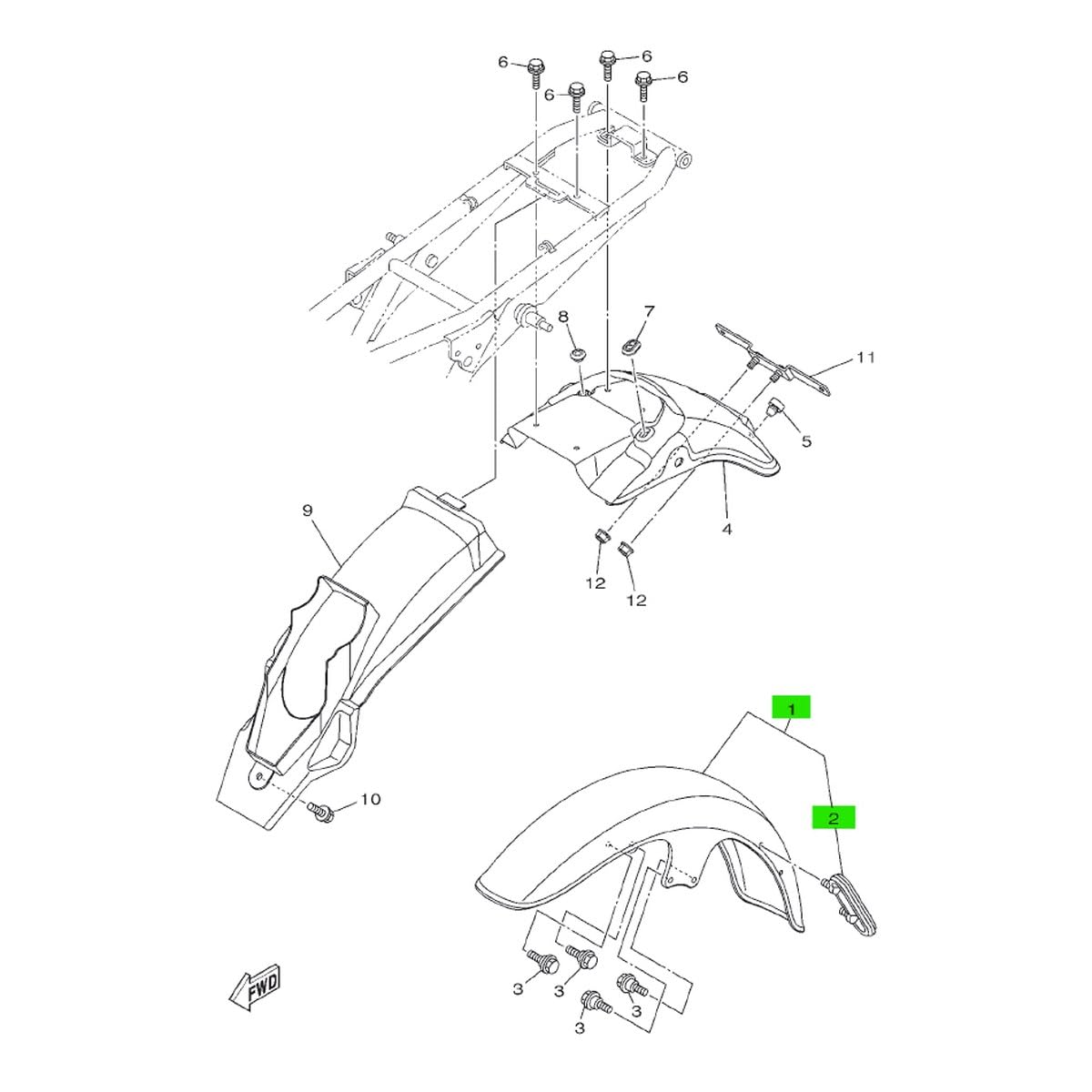 Amazon | ヤマハ純正 YB125SP 1SF1 1SF2 フロントフェンダーアッシー