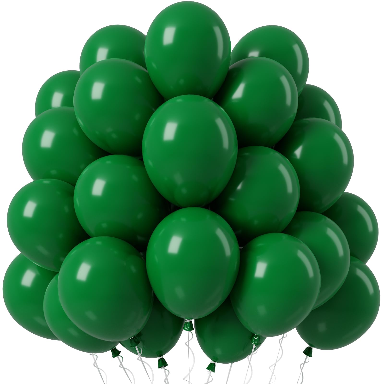 Jobkoo Green Balloons, 12 Inch Dark Emerald Hunter Forest Green Balloon