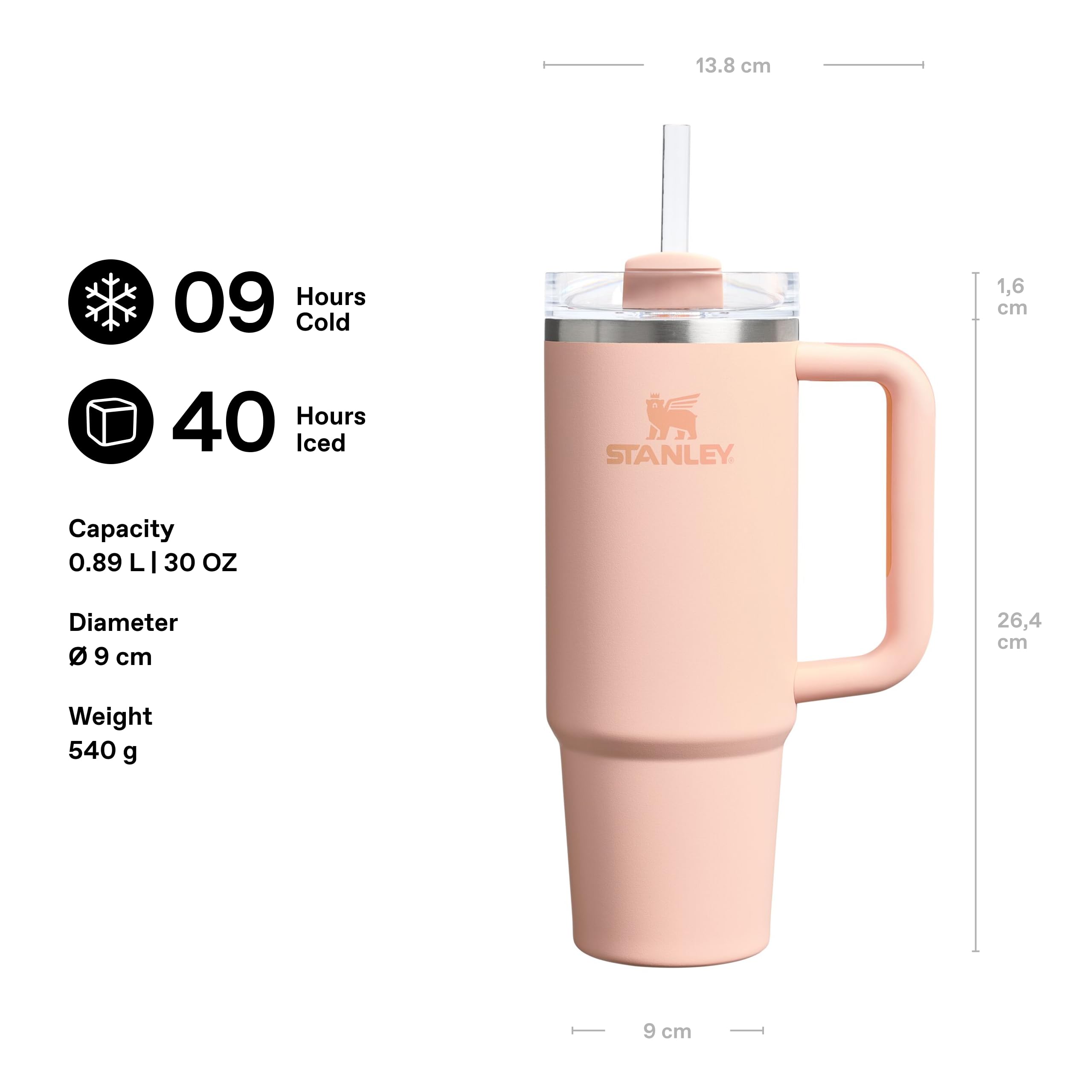 STANLEY 1913 Quencher H2.0 Flowstate Tumbler 0.89L, Cold for 9 Hours, Iced for 40 Hours, Metal Water Bottle with Straw - Image 2