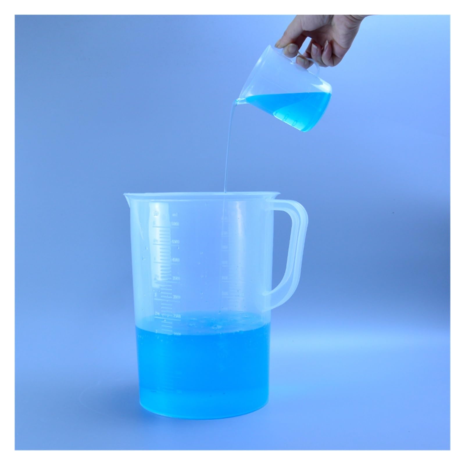 YYJzsw Bicchiere Da Laboratorio In Plastica Da 1PC 5000ML Con Manico Bicchiere Graduato In Plastica Bianca Trasparente