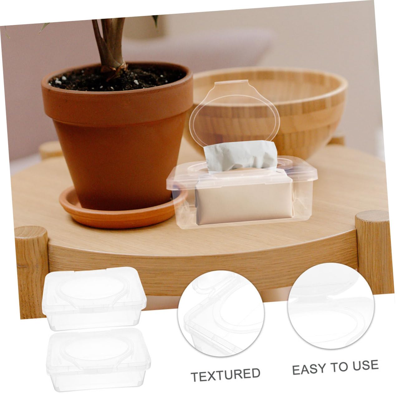 Alipis 4 Ensembles Boîte À Lingettes Porte-Essuie-Tout Lingettes Humides Lingettes De Voyage Distributeur De Mouchoirs Conteneur pour Lingettes Distributeur De Lingettes 2 pièces * 4
