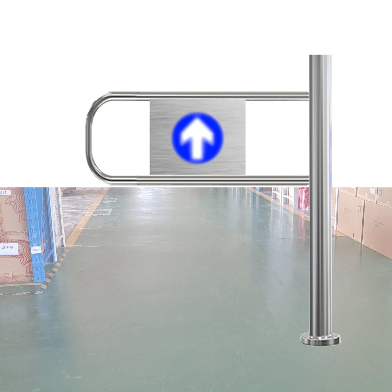 Barriera di accesso unidirezionale a battente automatica in acciaio inossidabile durevole per biblioteche, negozi, cortili e magazzini (destra 100 x 100 cm) soluzione di ingresso sicura ed elegante