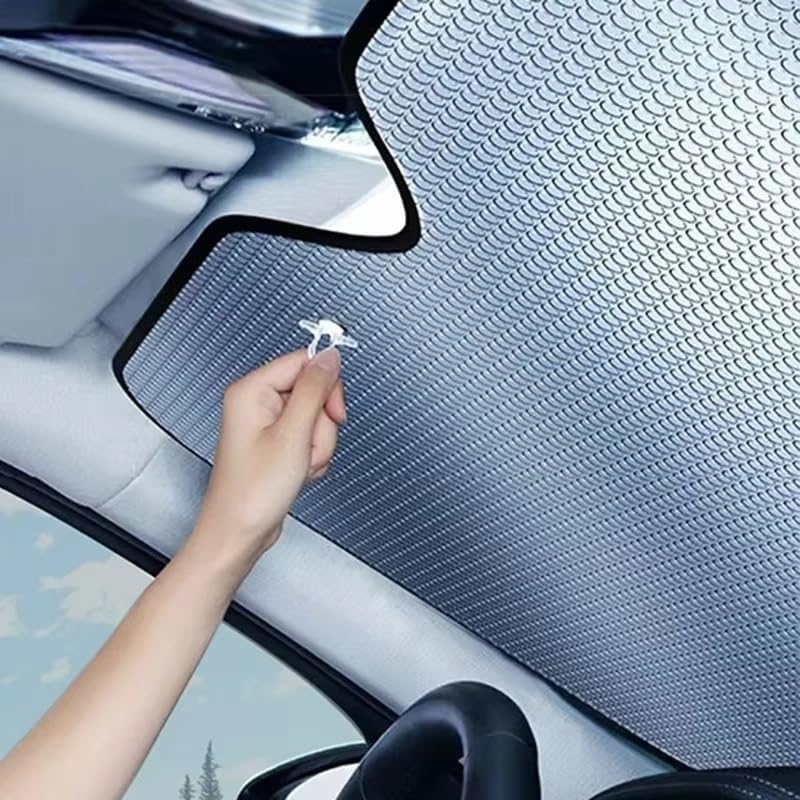 Parasol Luna Coche Parasol De Coche Cubierta Protección Anti-UV Parasoles Ventana Plegable Al Aire Libre Parabrisas Sombrilla Auto Exterior(150x80cm)