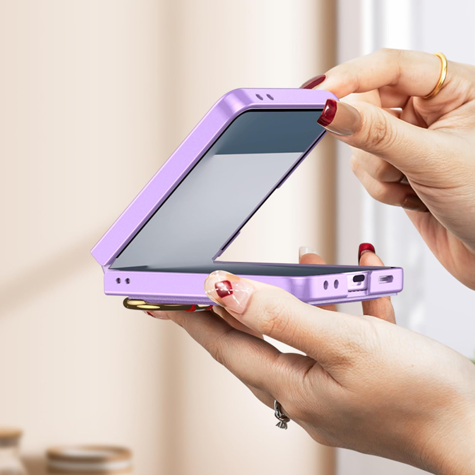 Etui z portfelem do Samsung Galaxy Z Flip 8, etui na karty, skórzane, teksturowane etui z włókna węglowego, z podstawką pierścieniową, osłona ekranu, czarne, Flip 8