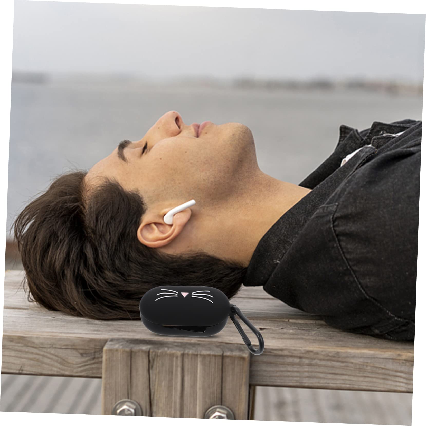 Amazon | WOONEKY ヒゲ ネコ ヘッドホン ケース ワイヤレス 充電