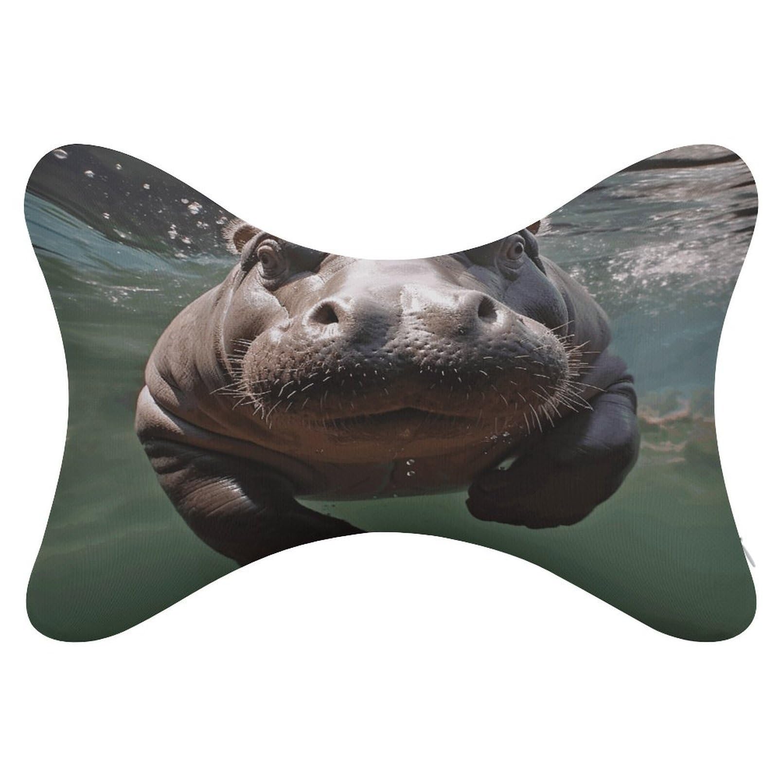 VstaDank - Hippo Car Neck Pillows Set of 2, Removable Ergonomic Ergonomic Cervical Support Pillows, Modern Cozy Bone Shaped Pillows