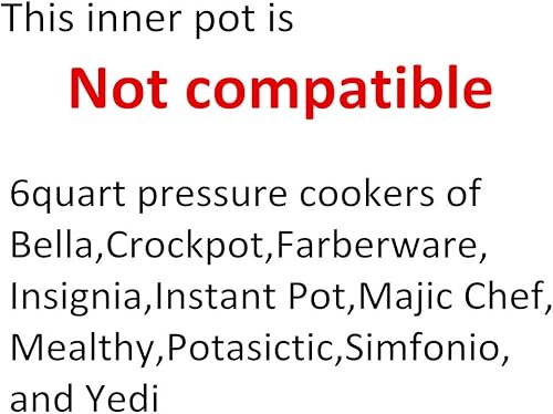 Miniatura 6 de Olla a presión XL de 6 cuartos de repuesto, olla interior de acero inoxidable compatible con olla a presión de 6 cuartos PPC770 PPC771 PPC770-1 PRO