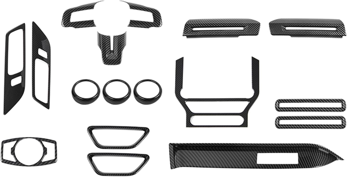 Carbon Fiber Interior Trim Kit Cover Center Console Decoration Accessories for Ford