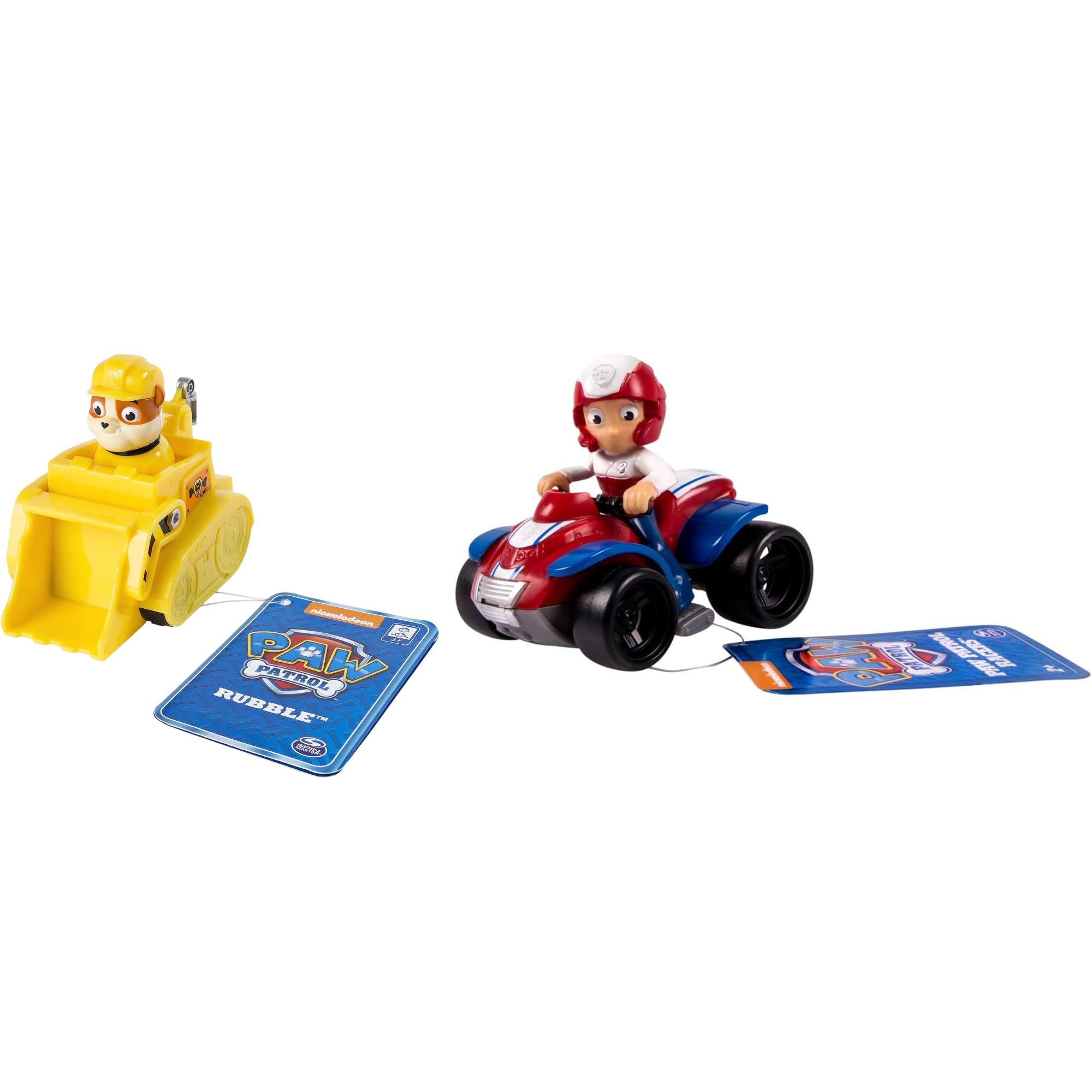 Paw Patrol - Mini Rescue Animal Sea Patrol Vehicle - 9cm Rescue Vehicle With Extendable Grapple - (Set of 2 Rubble & Ryder)