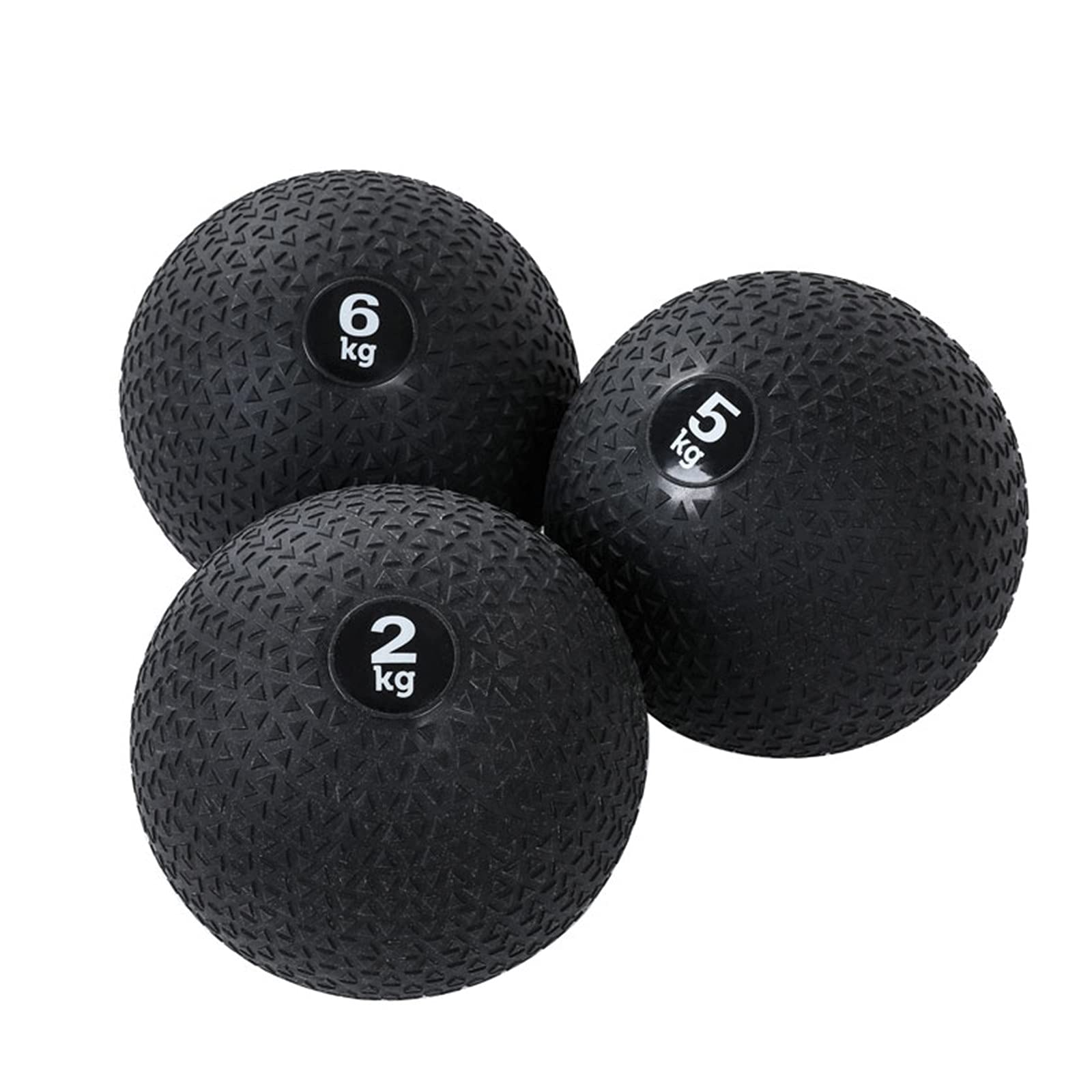 Piłki do ćwiczeń, Piłka lekarska 2-10 kg z teksturowaną powierzchnią dla łatwego chwytu i gumowym obciążeniem do treningu przekrojowego, ćwiczeń fitness czarny,3kg