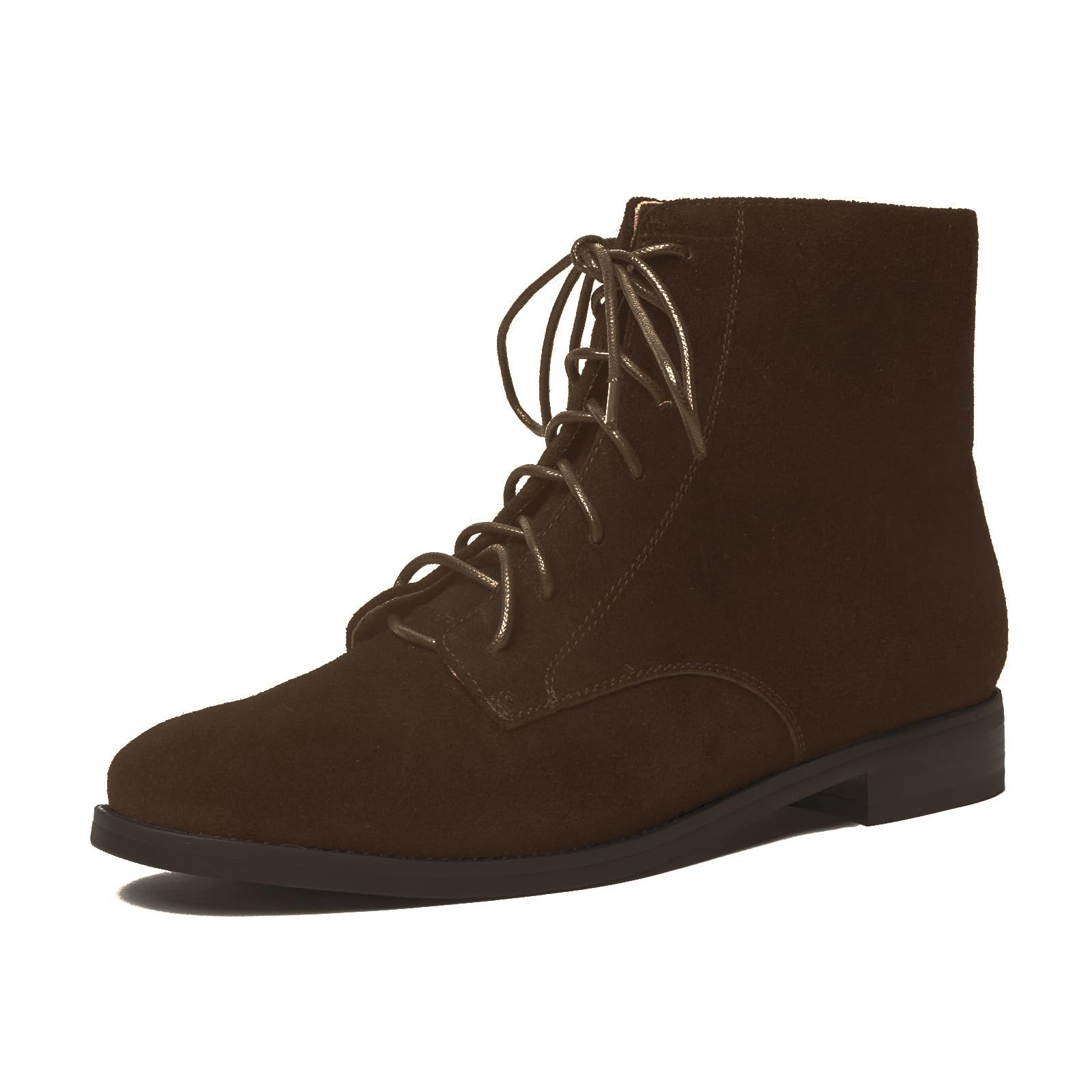 ONEENO Womens Lace-up Suede Ankle Boots