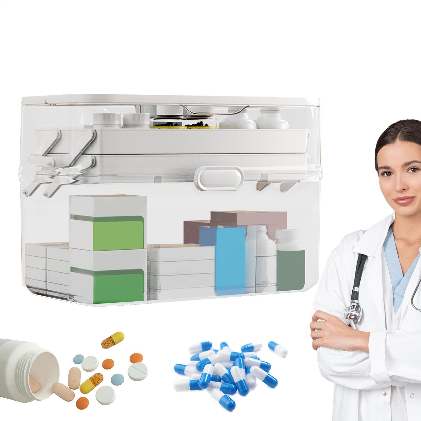 Boîte à pharmacie familiale : trousse portable de voyage contre le désordre