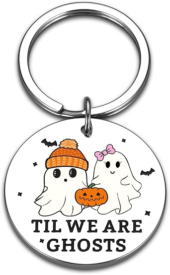 Halloween Mens Boo Basket Stuffers Items for Him Men Adults Women Her Goth Boo Keychain Gifts for Husband Boyfriend Women Men Her Halloween Spooky Basket Stuffers Valentines Anniversary Wedding Gifts
