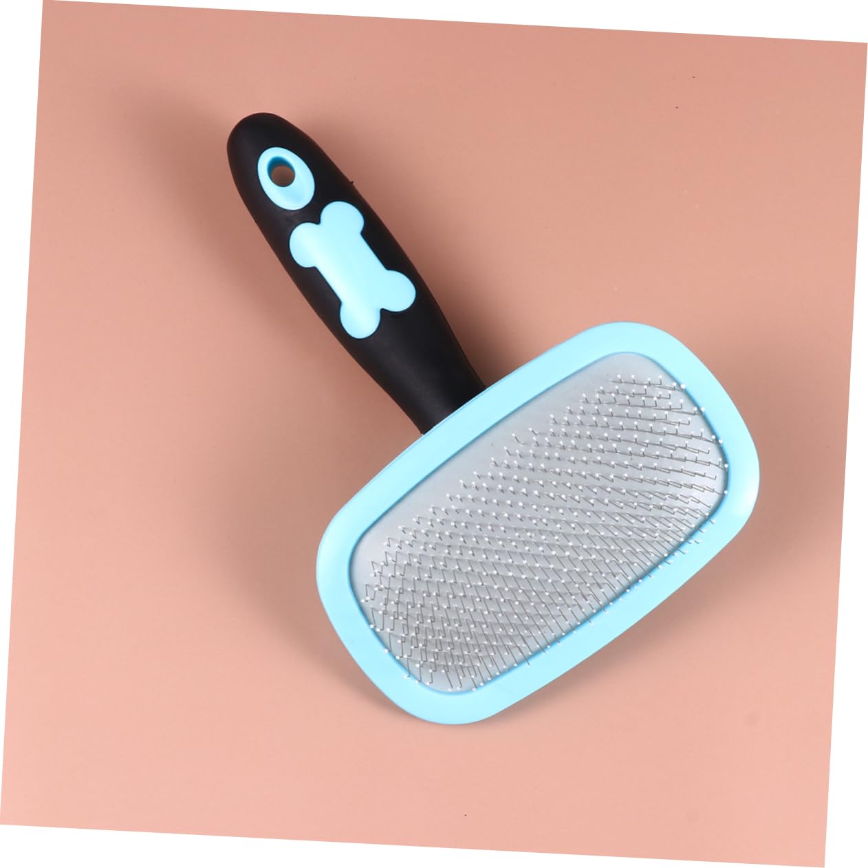 POPETPOP Rotatable Pet Massager Comb Large Blue Grooming Tool for Dogs Cats Cleans Loose Hair Tangles Dirt with Comfortable Grip for Daily Grooming