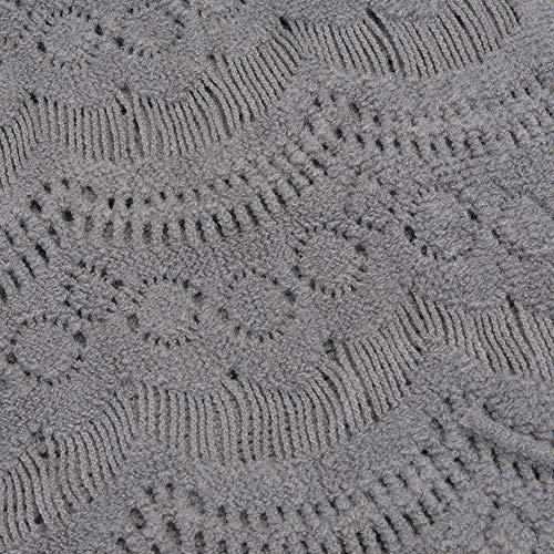 QZUnique Women's Knitted Tassel Shawl Asymmetric Hem Poncho Fringed Pullover Sweater Solid Color Cowl Neck Top Coat Wrap Cape3