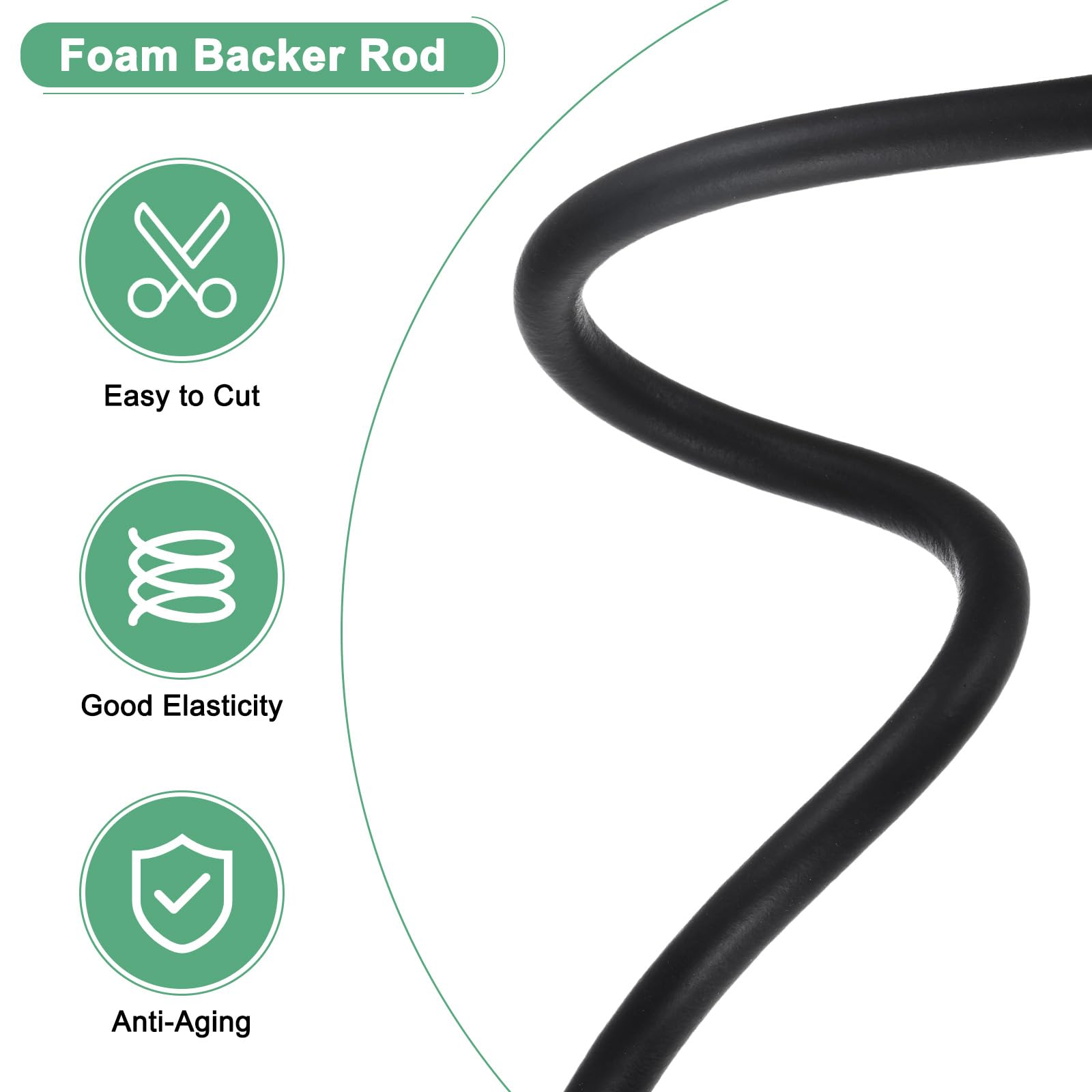 M METERXITY Foam Backer Rod, 16.4ft x 3/8" (l x D) Backer Rod Foam Caulk Saver, Rubber Caulk Saver - Image 4