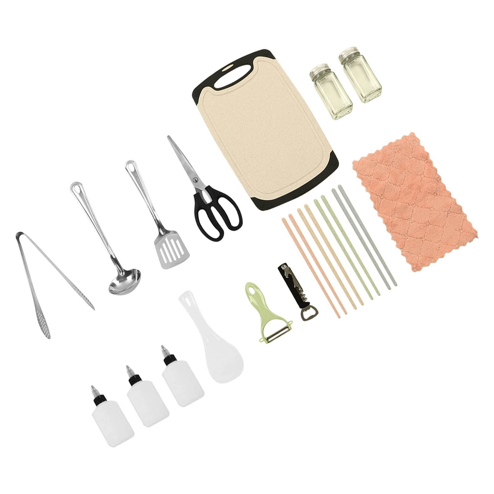 15PCS Portable Camping Utensil Set, 420 Stainless Steel Material, Weatherproof Travel Cooking Set with Storage, Ideal for Outdoor Cooking and Camping