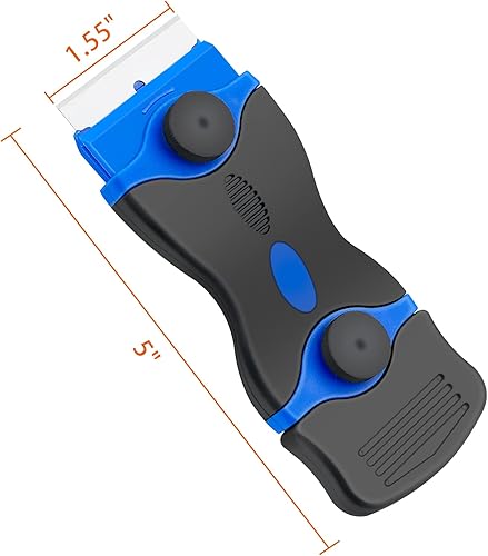 Miniatura 3 de Herramienta raspadora de cuchillas de afeitar, paquete de 2 con 100 cuchillas raspadoras de repuesto, herramienta raspadora de doble filo,