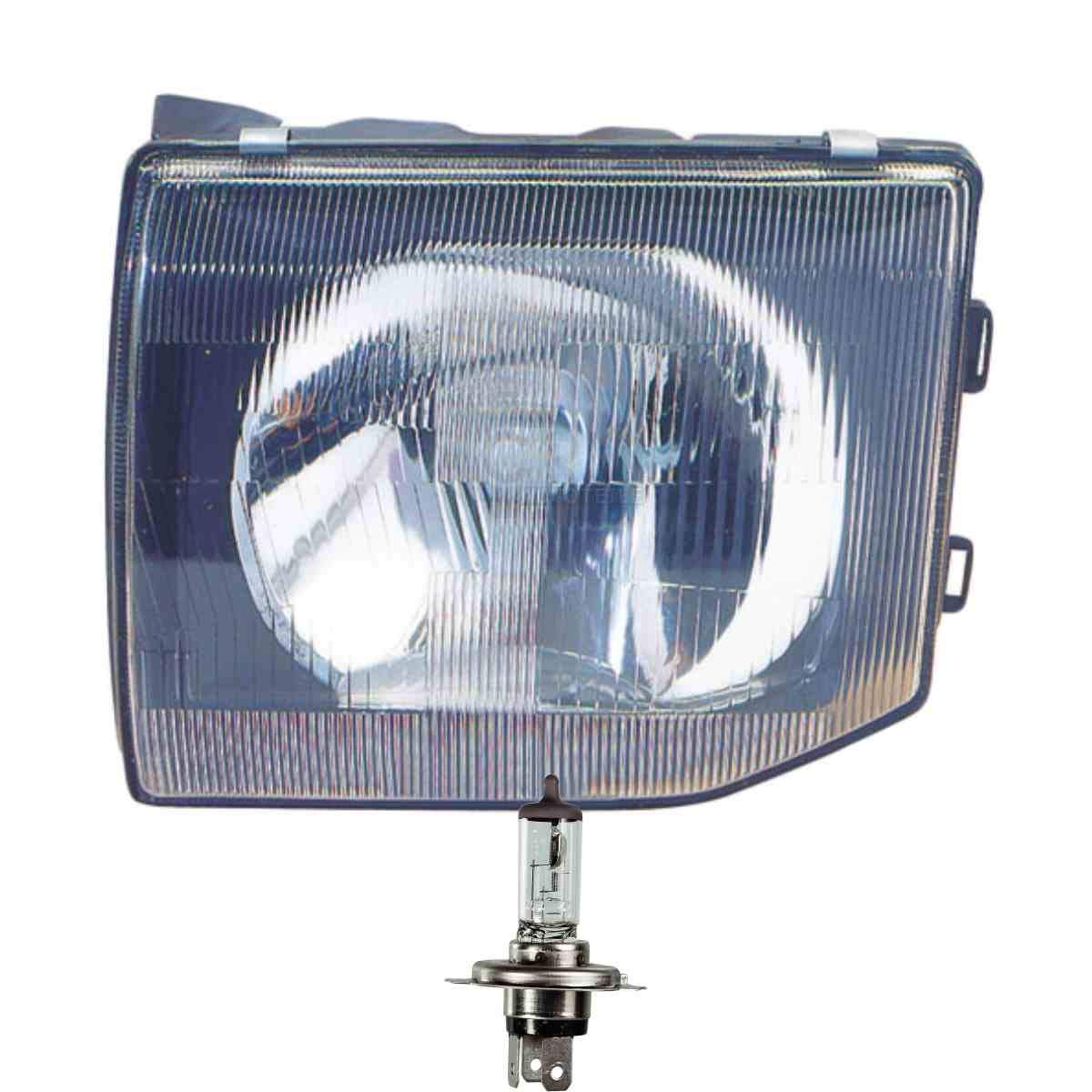 Faro halógeno izquierdo H4 para Pajero II Canvas Top, incluye bombillas Osram