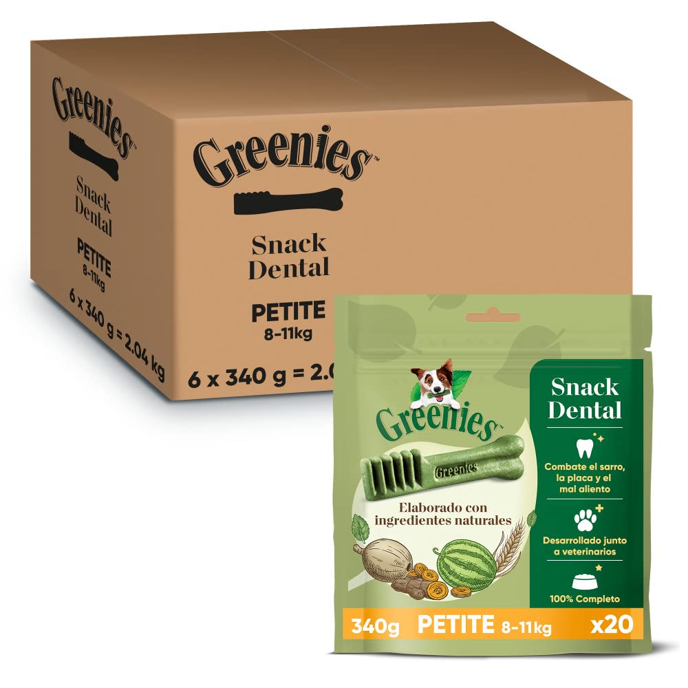 Greenies Snack Dental 100% Natural para Perros Pequeños (Pack de 6 x 340g)