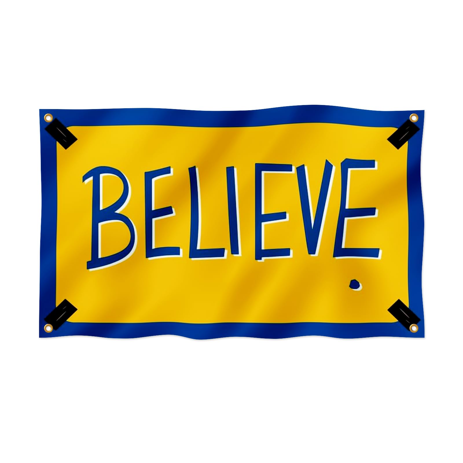Drapeau Believe en polyester résistant avec œillets en laiton brillant - 8