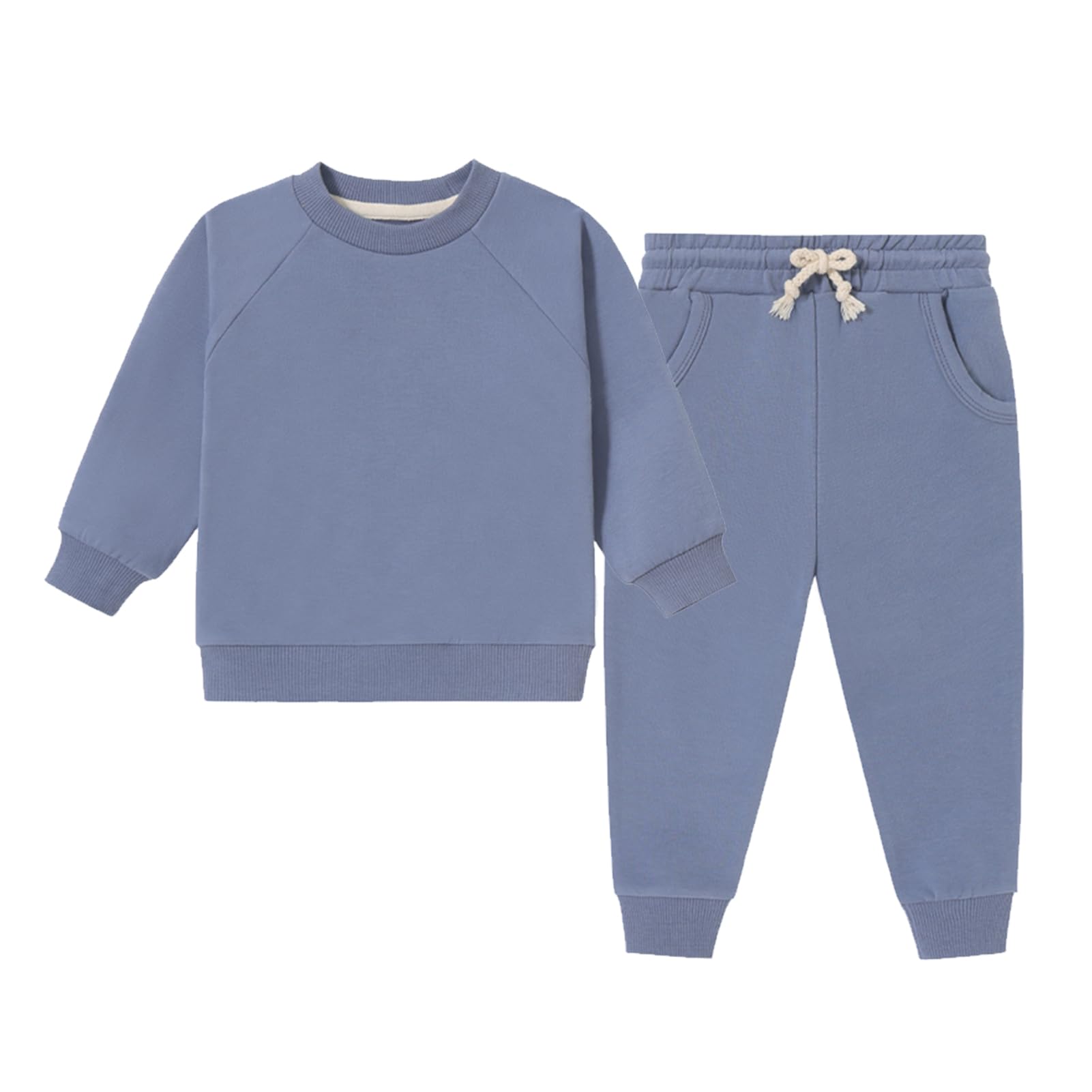 Baby Boys Sweatsuit Set Organic Cotton Toddler Boys Clothes Fall Outfits 2 Piece Top and Pants Clothing Sets