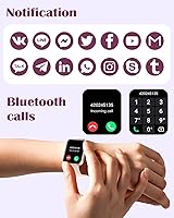 Vista 29 de RUIMEN Relojes inteligentes para mujeres y hombres (responder/hacer llamadas) compatibles con teléfonos iPhone/Android, pantalla HD de 1.85 Blanco