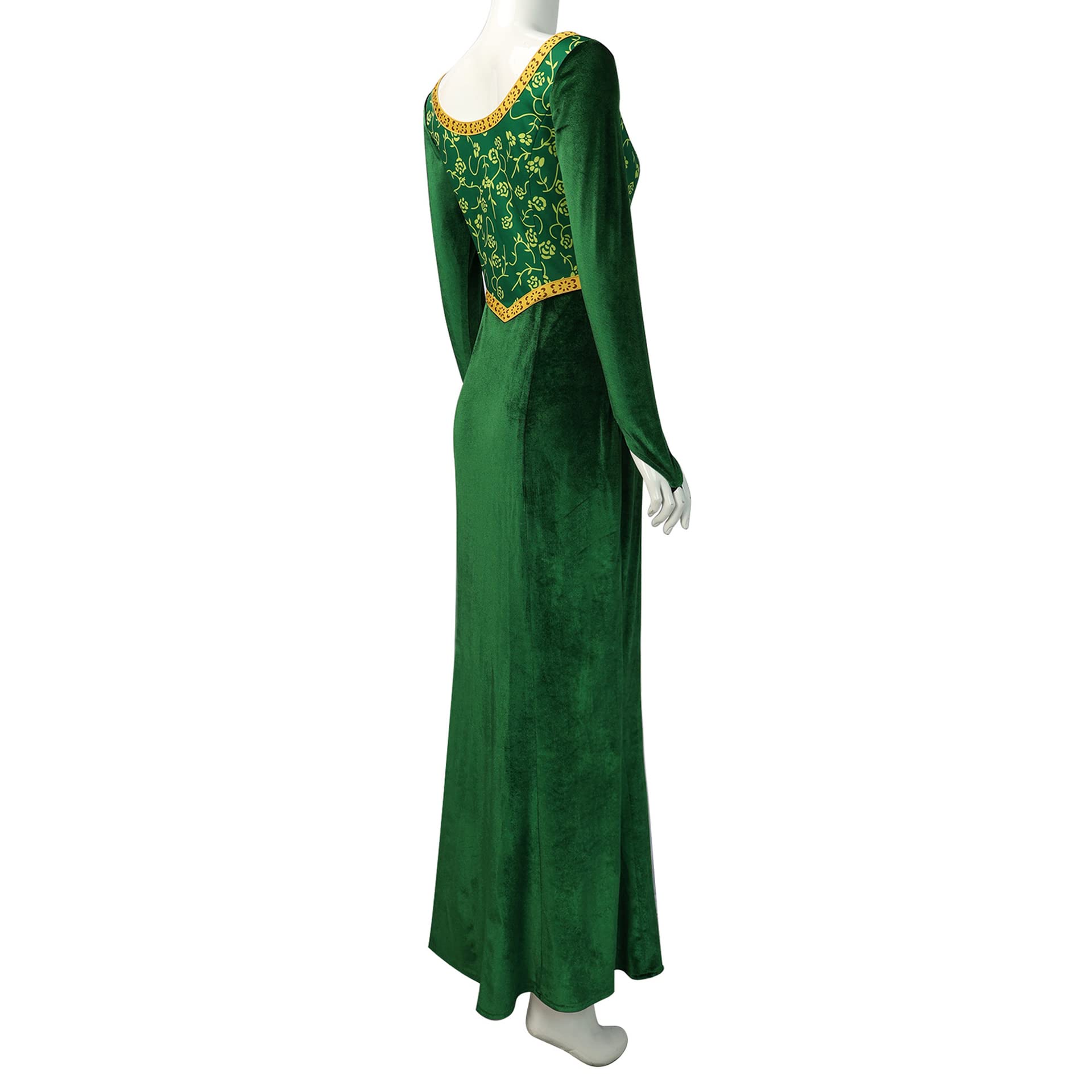 Vestito da principessa in velluto verde, per cosplay, travestimento di Halloween, da donna