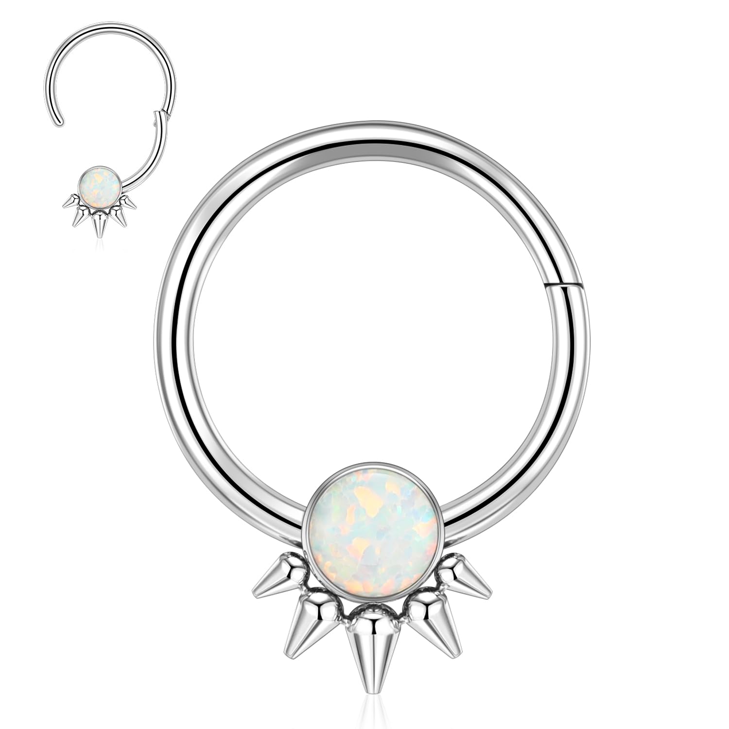 hengkaixuan Unique Animal Shape Septum Nose Ring Septum Jewellery 16G Daith Earrings Surgical Steel Nose Hoop Septum Clicker Conch Piercing Jewellery Rook Helix Tragus Cartilage Lobe Hoop Earring — view 54