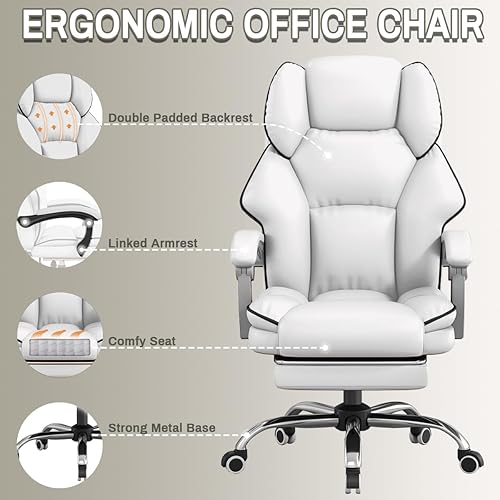 Miniatura 4 de Silla de oficina con reposapiés, silla reclinable para videojuegos, respaldo alto, silla de escritorio ejecutiva, sillas de oficina ergonómicas,