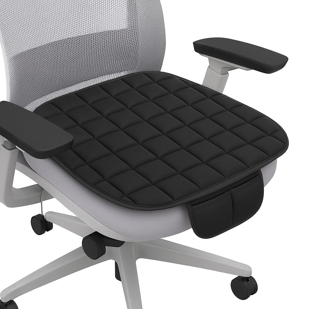 HSR Comfortable Ultra-Soft Office Chair Seat Cover with Non-Slip Grip & Storage Pouch, Universal Fit-image-32