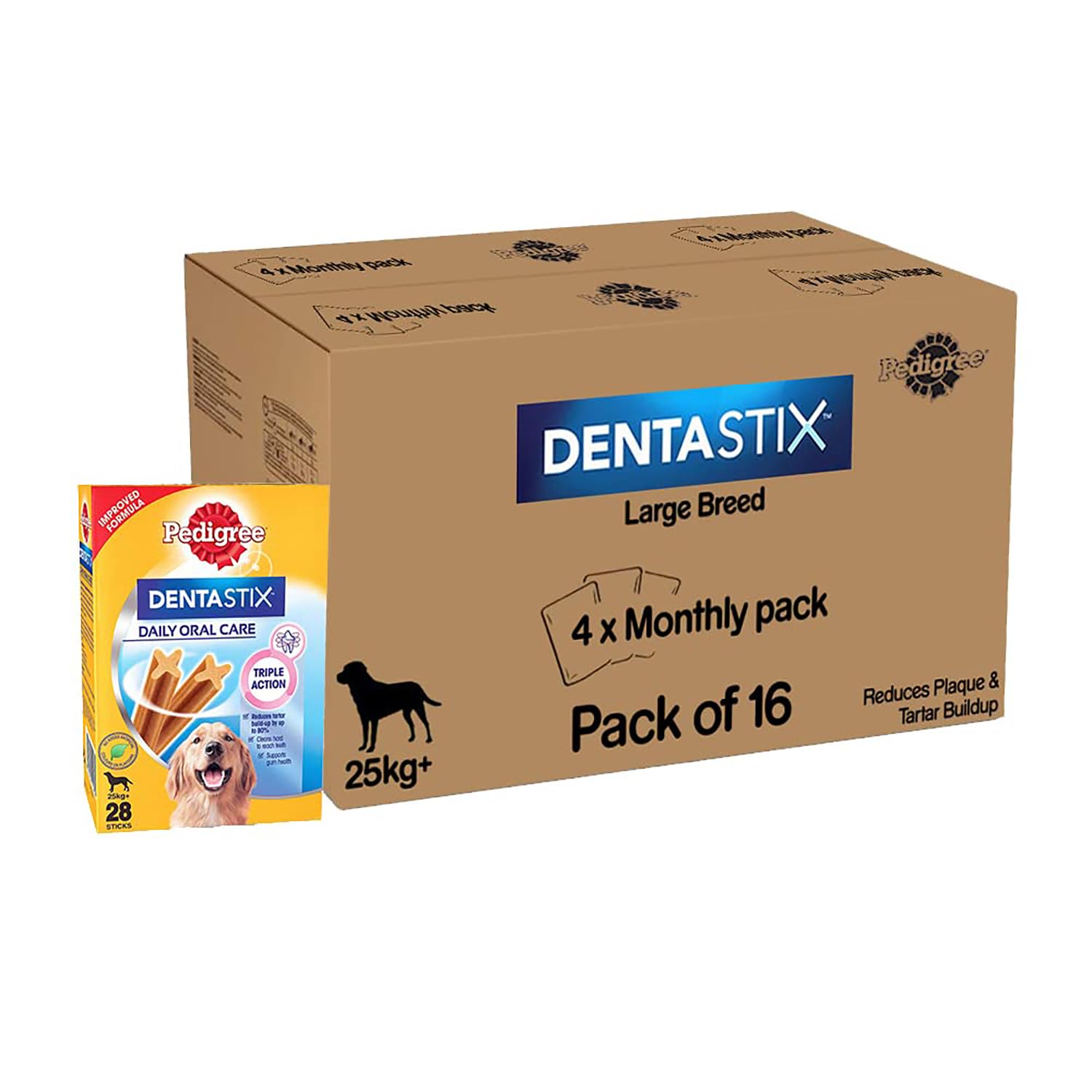 Pedigree Dentastix Oral Care Dog Treat, Adult Large Breed (25+ Kg), 4.32 Kg (Pack Of 16), Recommended By Vets, Supports Gum Health, Reduces Risk Of Gum Diseases, Stick (B08Z8CNGZD) Amazon Price History, Amazon Price Tracker
