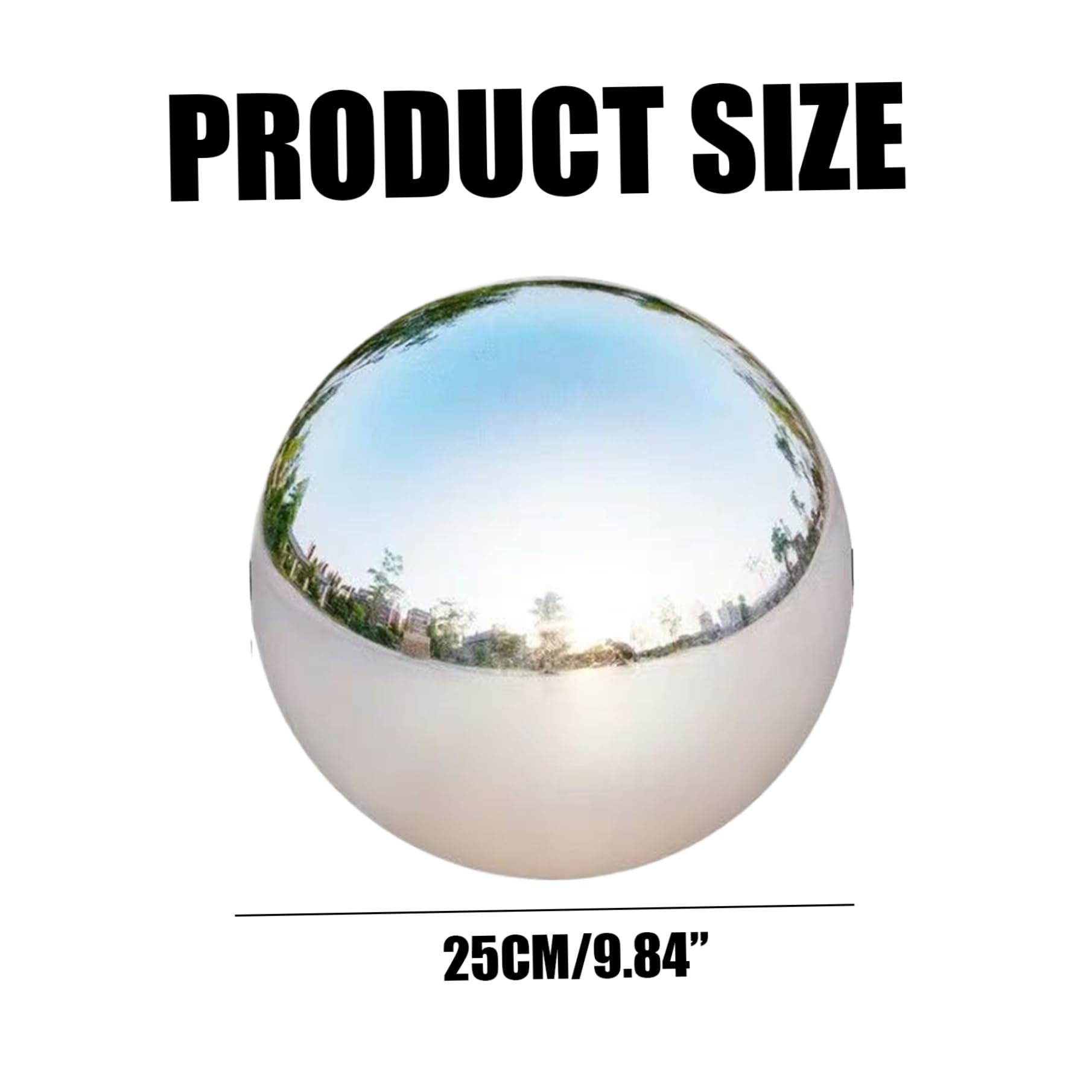 Boule D'observation Jardin 25 Cm En Acier Inoxydable - Sphère Réfléchissante 360°, Design Creux, Décoration Extérieure Terrasse Pelouse - 8