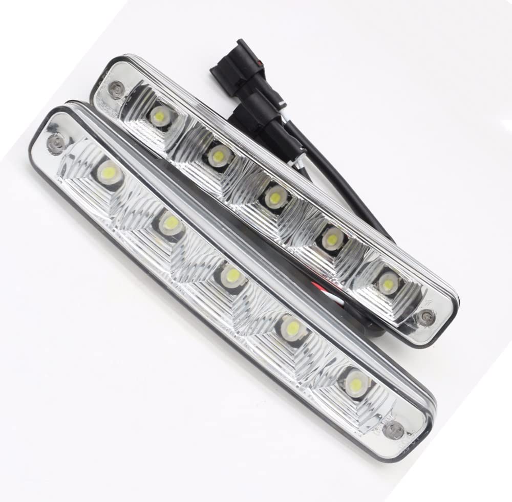 Indicatore di Direzione 2pcs 12V 10W Super Luminoso 5 E4 Guscio in Alluminio DRL Impermeabile Luce di Marcia Diurna per Auto E4-Mark Lampadine per Indicatori Direzione Auto
