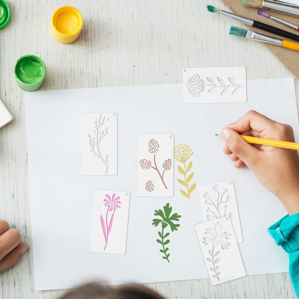 32 stuks wilde bloemen sjablonen om te schilderen, herbruikbare