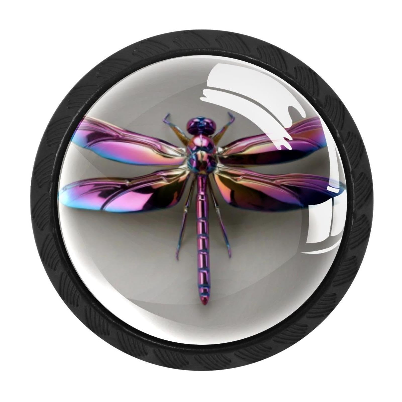 CHENZZZZ 4 Pack Shiny Dragonfly (3) Drawer Knob Cabinet Hardware