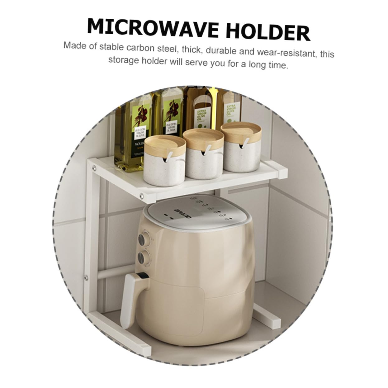 Cabilock Soporte Metálico Diseño Estable y Firme para Microondas y Horno de Acero al Carbono para Organización en Encimera de Cocina