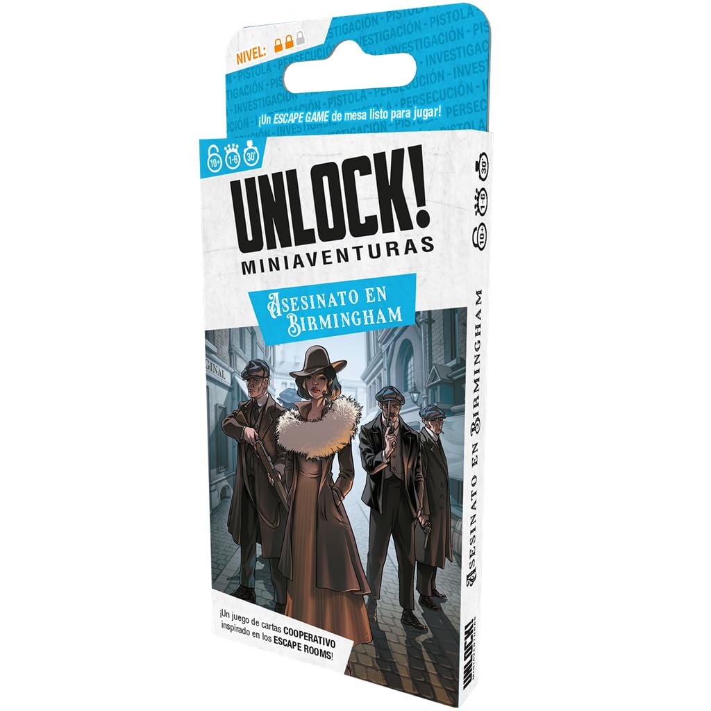 Unlock! Miniaventura – Asesinato En Birmingham – Juego De Cartas Cooperativo De Escape Room, De 1 A 6 Jugadores, 30-45 Minutos, En Español