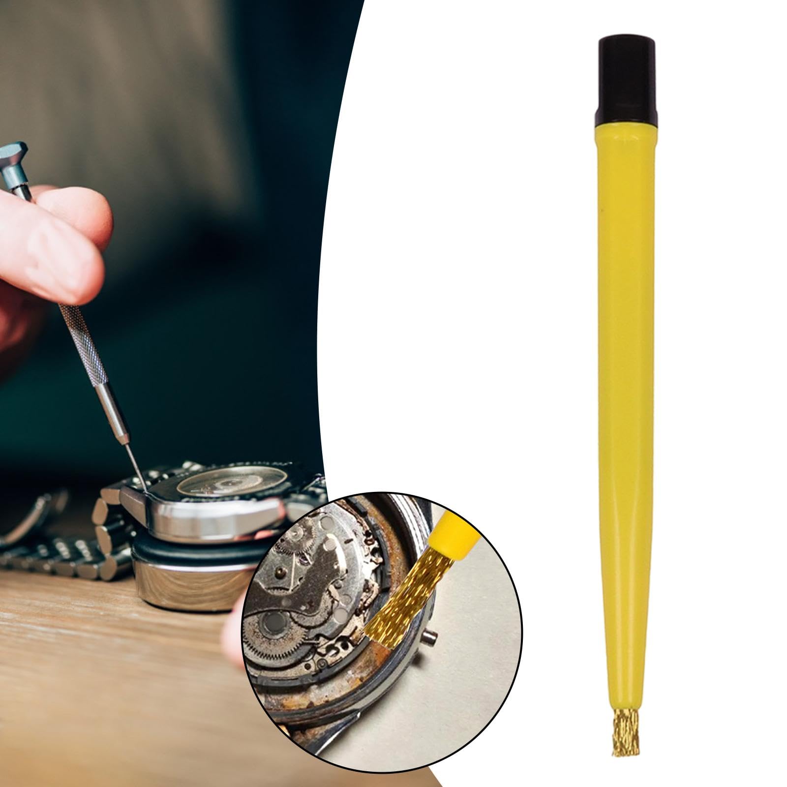 8 Stück Fiberglas Kratzbürste Stift Reinigungspinsel Schmuck Polierbürste Uhrmacher Werkzeug Präzise Ausführung Flexibel Anwendbar für Feine Reparatur, 1 Stück Kupferbürste